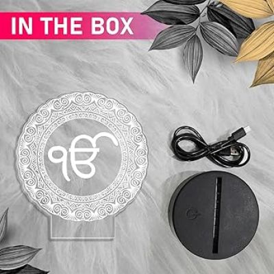 3D Illusion Ek Onkar Night Lamp with Automatic Color Changing Light  Gift for Home for Special Occasion  Home Decor  Gurudwara Pooja Room Decor Light